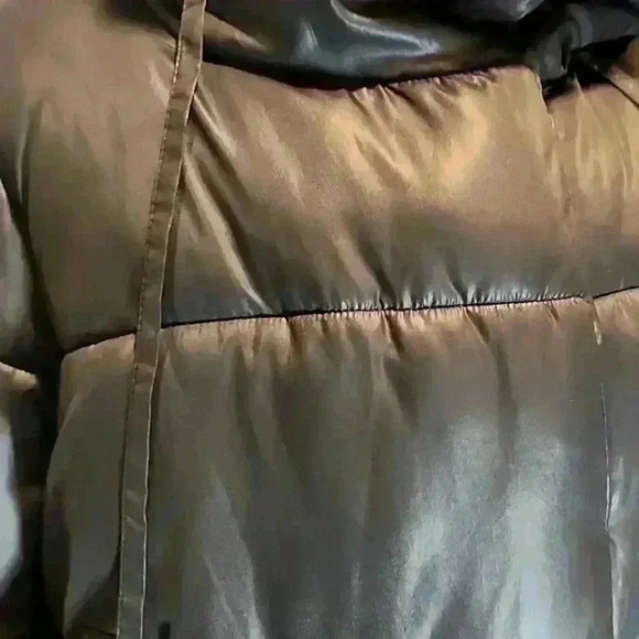 STEVE MADDEN | BLACK GLOSS PUFFER HOODED JACKET NWOT J126 - Picture 2 of 9